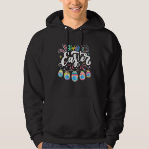 Happy Easter Day Colorful Egg Face Mask Hunting Cu Hoodie