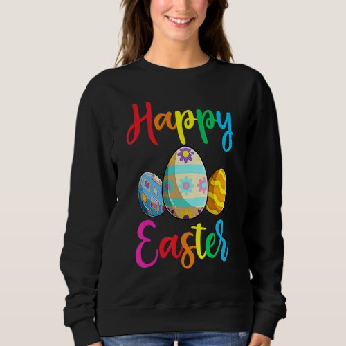 Happy Easter Day Colorful Egg Hunting Cute 2 Sweatshirt