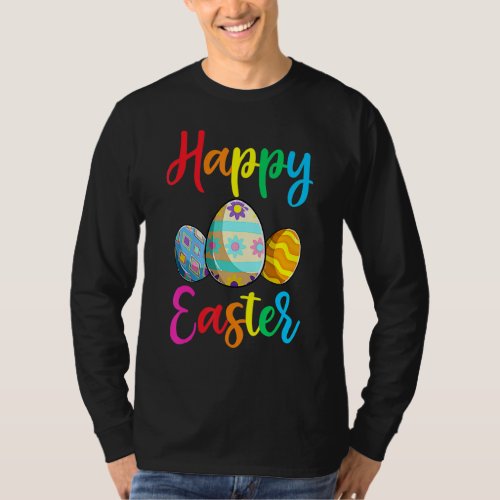 Happy Easter Day Colorful Egg Hunting Cute 2 T_Shirt