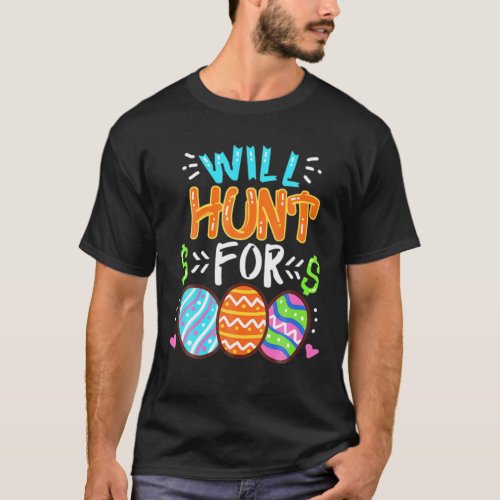 Happy Easter Day Colorful Egg Tee Gift Hunting