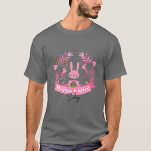 Happy Easter Day Colorful Rabbit Hunting Cute T-Shirt