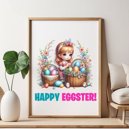 Happy Easter Day _ Cute Baby Rabbit Poster