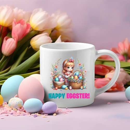 Happy Easter Day _ Cute Baby Rabbit Two_Tone Coffee Mug