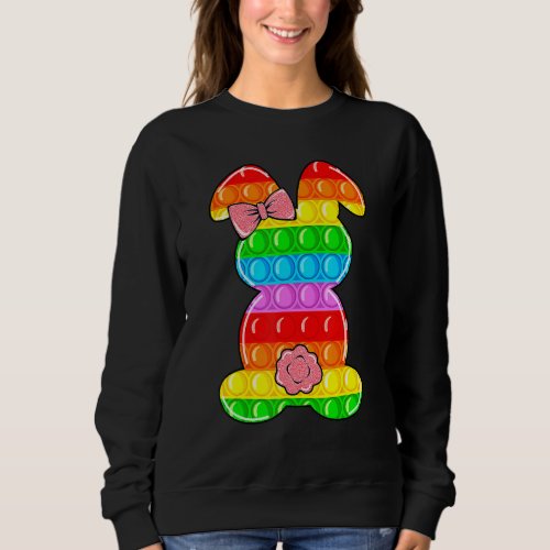 Happy Easter Day Cute Bunny Poppin Palm Sunday Gir Sweatshirt