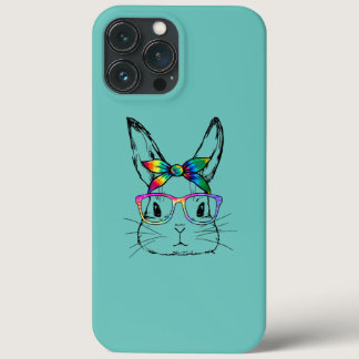 Happy Easter Day Cute Bunny Rabbit Face Tie Dye iPhone 13 Pro Max Case