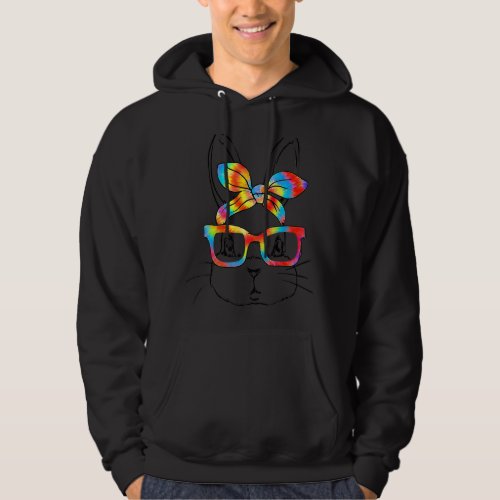 Happy Easter Day Cute Bunny Rabbit Face Tie Dye Gl Hoodie