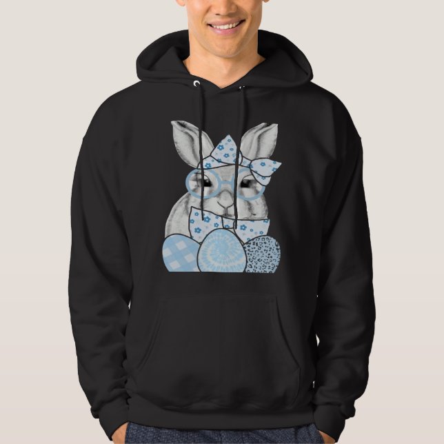 Happy Easter Day Cute Bunny Rabbit Face Tie Dye Gl Hoodie (Front)