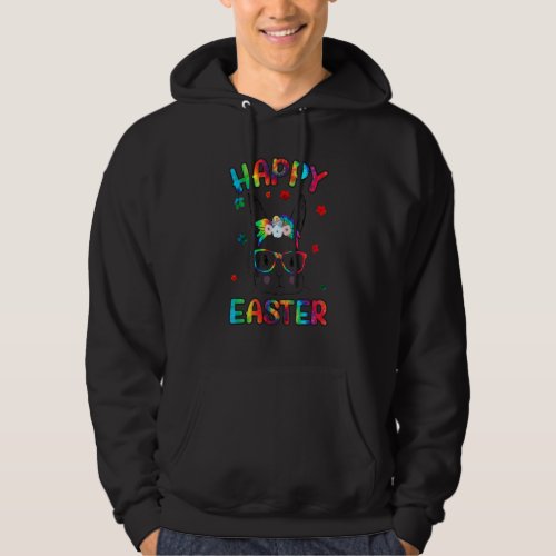 Happy Easter Day Cute Bunny Rabbit Face Tie Dye Gl Hoodie