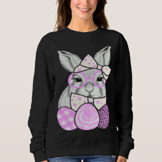 Happy Easter Day Cute Bunny Rabbit Face Tie Dye Gl Sweatshirt