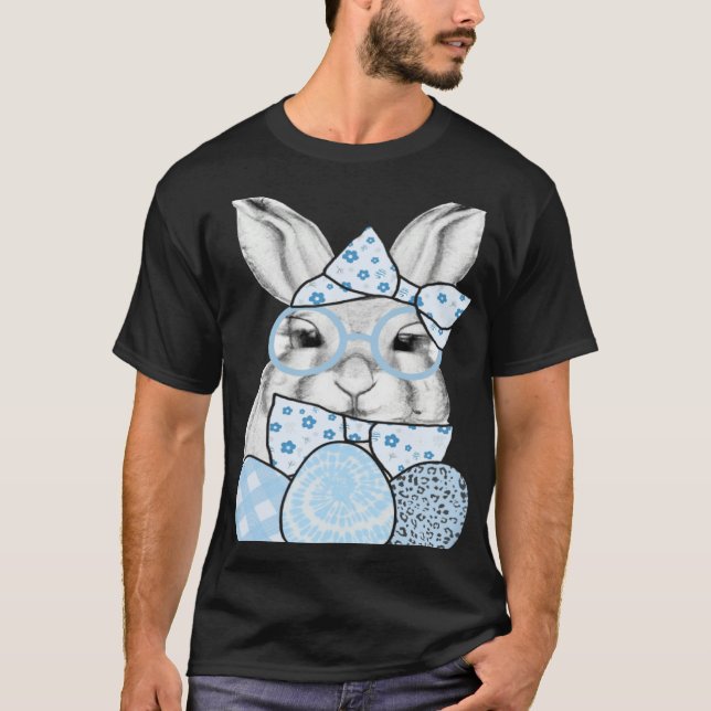 Happy Easter Day Cute Bunny Rabbit Face Tie Dye Gl T-Shirt (Front)