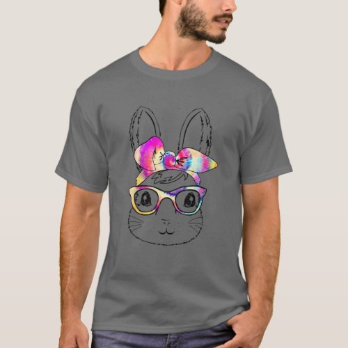 Happy Easter Day Cute Bunny Rabbit Face Tie Dye Gl T_Shirt