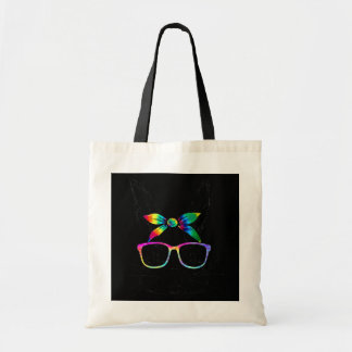 Happy Easter Day Cute Bunny Rabbit Face Tie Dye Tote Bag
