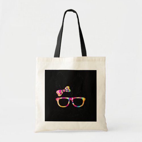 Happy Easter Day Cute Bunny Rabbit Face Tie Dye Tote Bag