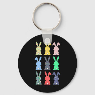 Happy Easter Day Cute Bunny Rabbit Lover Kids Boys Keychain