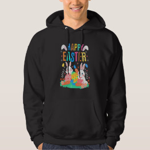 Happy Easter Day Cute Bunny With Eggs Easter Women Hoodie