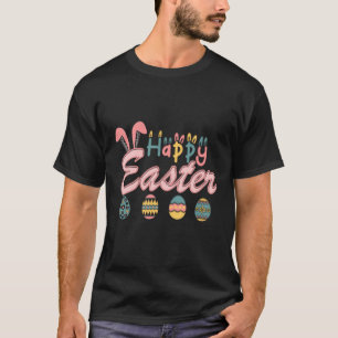 Happy Easter Day Cute Bunny With Eggs Easter Women T-Shirt