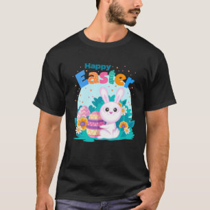 Happy Easter Day Cute Bunny With Eggs Easter Women T-Shirt