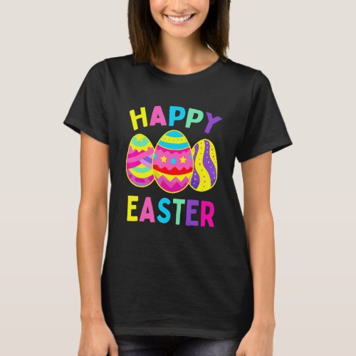 Happy Easter Day Cute Colorful Egg Hunting Women B T_Shirt