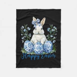 Happy Easter Day Cute Egg Bunny Celebrate Women Ki Fleece Blanket