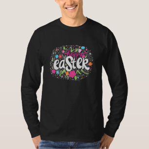 Happy Easter Day Cute Spring Floral Egg Hunting 3 T-Shirt