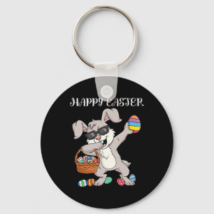 Happy Easter Day Dabbing Rabbit Eggs Toddler Boys Keychain