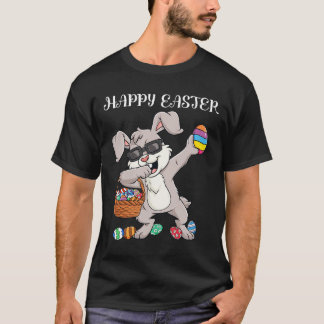 Happy Easter Day Dabbing Rabbit Eggs Toddler Boys  T-Shirt