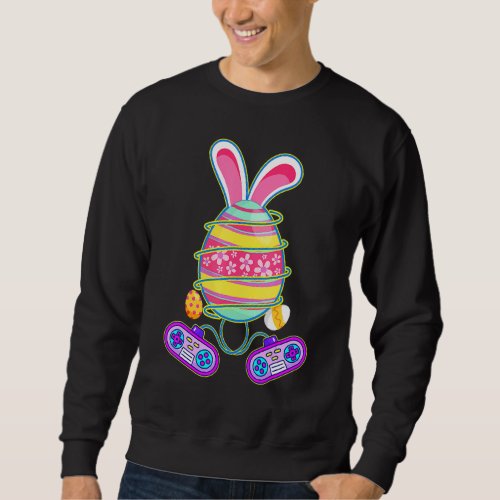 Happy Easter Day Easter Bunny Egg Game Controllers Sweatshirt