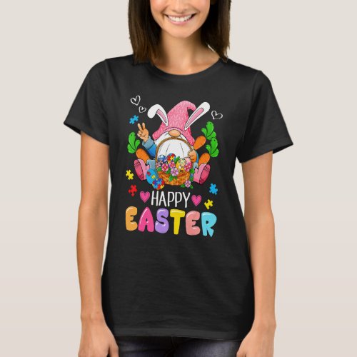 Happy Easter Day Easter Bunny Gnome Eggs Basket Au T_Shirt