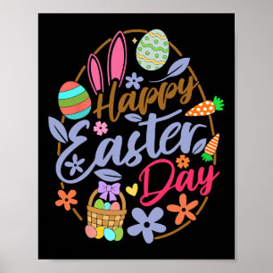 Happy Easter Day Easter Eggs Easter Bunnies Women Poster