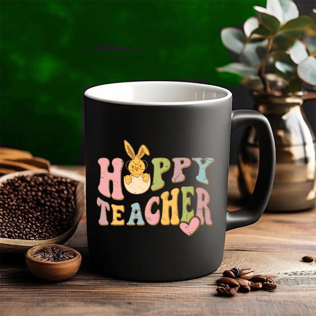 Happy Easter Day - Easter Eggs Funny Two-Tone Coffee Mug (Creator Uploaded)