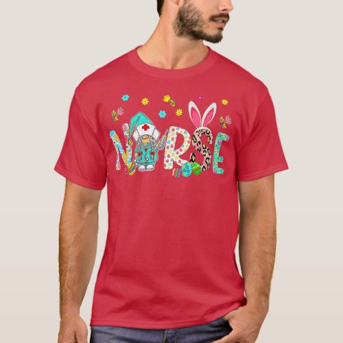 Happy Easter Day Easter leopard Decor Bunny Ears N T_Shirt