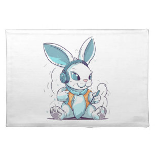 Happy Easter Day Egg Bunny Funny Gamer Boys Kids Cloth Placemat