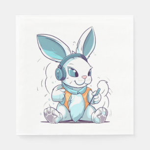Happy Easter Day Egg Bunny Funny Gamer Boys Kids Napkins