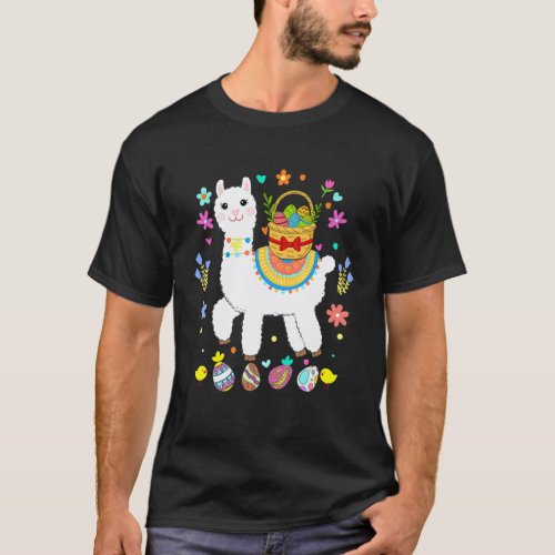 Happy Easter Day eggs Llama Easter T-Shirt