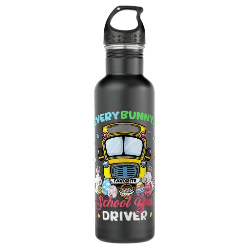 Happy Easter Day Every Bunnys Favorite School Bus  Stainless Steel Water Bottle