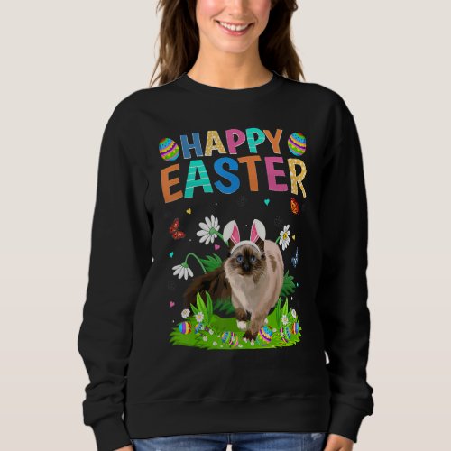 Happy Easter Day Funny Balinese Cat Easter Sunday Sweatshirt