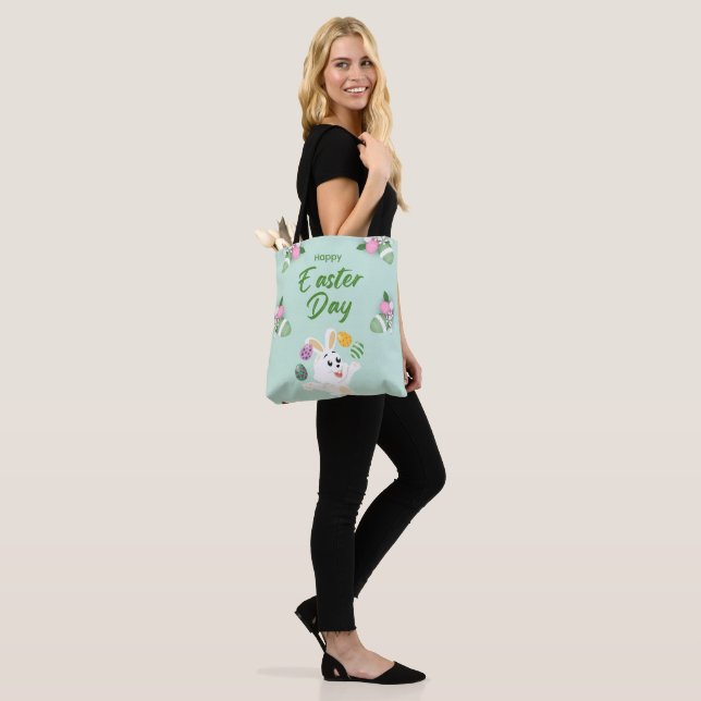 Happy Easter day- Funny Bunny And Eggs Easter      Tote Bag (On Model)