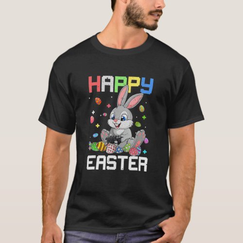 Happy Easter Day Funny Bunny Eggs Video Game Cute T_Shirt