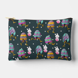 Happy Easter day- Funny Bunny Wishes Pattern Accessory Pouch