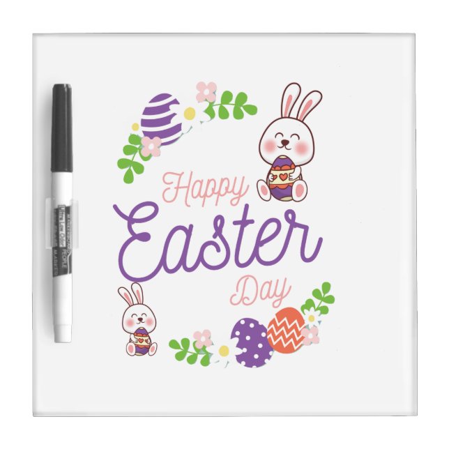 Happy Easter Day, Funny Easter Day Dry Erase Board (Front)