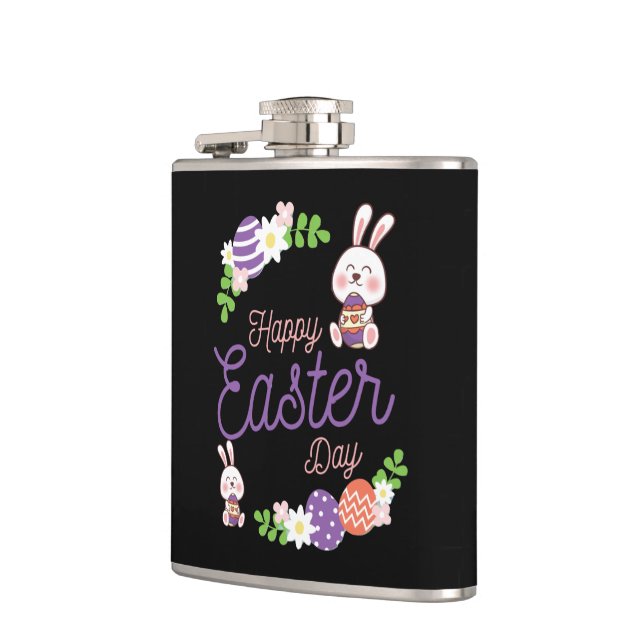 Happy Easter Day, Funny Easter Day Flask (Left)