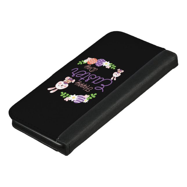 Happy Easter Day, Funny Easter Day iPhone Wallet Case (Top)