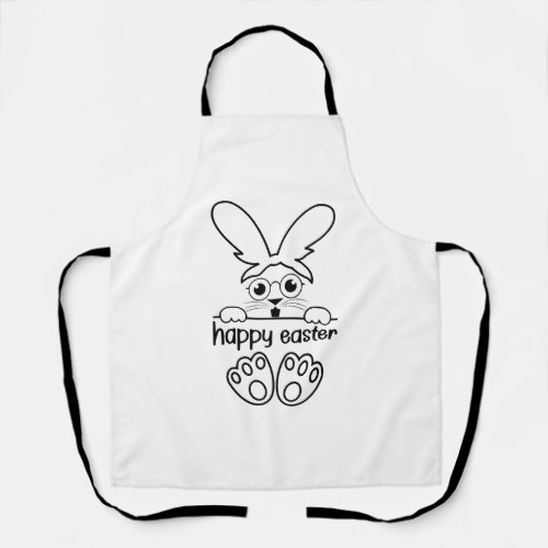 Happy Easter Day Funny Eggs Rabbit Funny T_shirt Apron