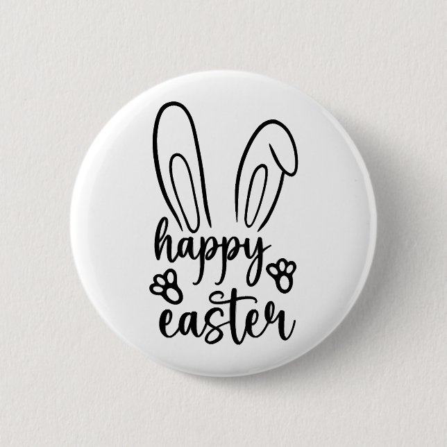 Happy Easter Day Funny Eggs Rabbit Funny T-shirt   Button (Front)