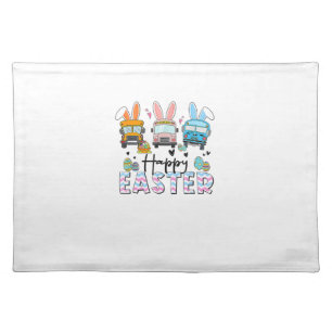Happy Easter Day Funny School Bus Driver Life Happ Cloth Placemat