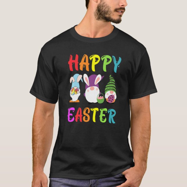 Happy Easter Day Gnome Funny Easter Day Egg Huntin T-Shirt (Front)