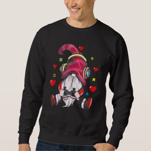 Happy Easter Day Gnome Playing Video Game Gamer   Sweatshirt