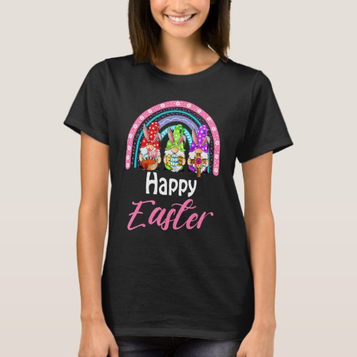 Happy Easter Day Gnome Rainbow Easter Bunny Family T_Shirt