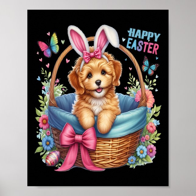 Happy Easter Day Golden Doodle Dog Lovers Easter B Poster (Front)