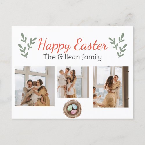 Happy easter day happy easter to family 3 photo  holiday postcard